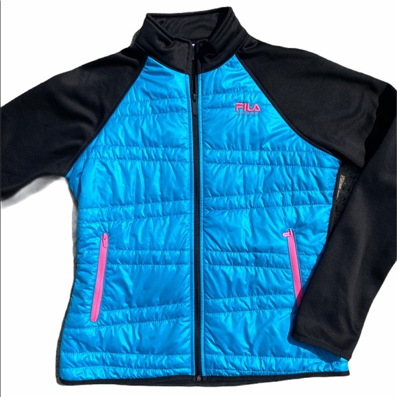 Fila teal/blue & pink Sport Jacket size medium - Picture 2 of 8